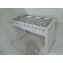 Load image into Gallery viewer, 2 draw diamond crush dressing Table in White  In Stock
