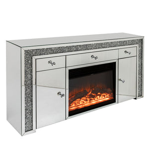 Diamond Crush 2 Door 3 draw Sideboard with built in Multi Colour Changing Fire stock due 30/3/24
