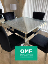 Load image into Gallery viewer, Elegance Diamond Crush Dining Table 90cm x 90cm
