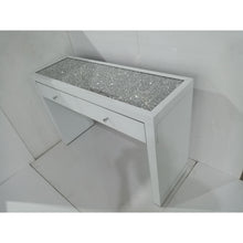 Load image into Gallery viewer, 2 draw diamond crush dressing Table in White  In Stock
