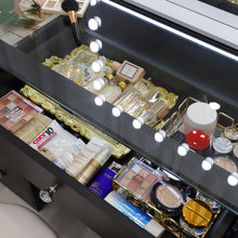 Load image into Gallery viewer, 13 draw Black HollyWood Dressing Table 150cm with Hollywood Mirror
