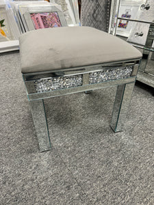 Monica Best selling 7 draw diamond crush dressing table pack with stool and tri fold mirror