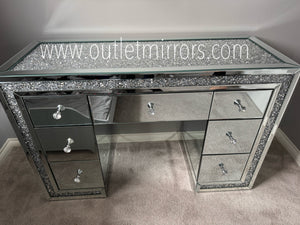 Monica Best selling 7 draw diamond crush dressing Table stock due 30-3-25