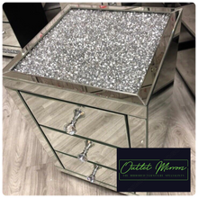 Load image into Gallery viewer, Monica Diamond crush 3 Draw Chest in Silver
