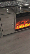 Load and play video in Gallery viewer, Diamond Crush 2 Door 3 draw Sideboard with built in Multi Colour Changing Fire
