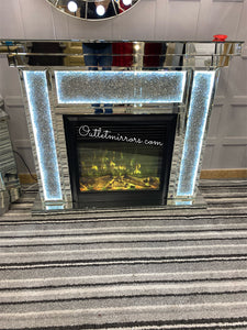 Diamond Crush Led Fire Surround with multi colour Fire