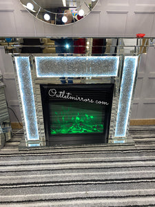 Diamond Crush Led Fire Surround with multi colour Fire