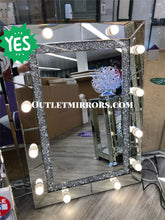 Load image into Gallery viewer, Diamond Crush Hollywood Mirror medium with bluetooth and speaker
