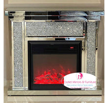 Load image into Gallery viewer, Diamond Crush Fire Surround with Multi colour Fire sold out until September
